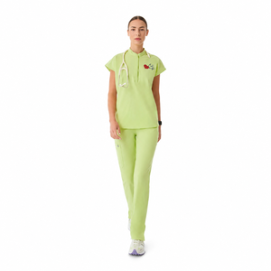 Ensemble d'uniformes vétérinaires brodés sur mesure avec logo cœur et chat pour le personnel d'hôpital vétérinaire - Product Image 4