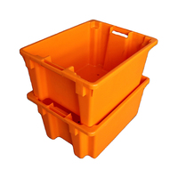 JOIN Blue Orange 600x400x300mm Caisse de rangement en plastique empilable et emboîtable pour entrepôt et usage industriel