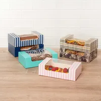 Scatola per Pane in Carta Artistica con Logo Personalizzato Stampato Direttamente dalla Fabbrica, con Finestra Trasparente, Confezione per Pasticceria, per Negozi di Dolci e Caffetterie