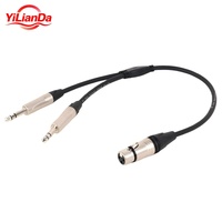 6.35mm mikro 6.35mm tembaga MCX konektor lapis emas 3 tiang 1/4 Jack Mono Male TS Plug perak mikrofon Jack untuk proyek DIY