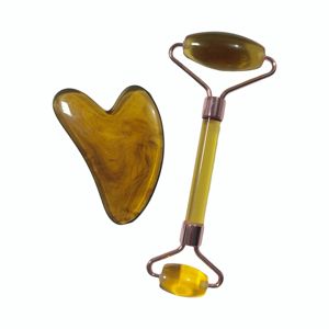 Produits de beauté pour le lifting du visage, outils en résine Gua Sha et rouleau facial en verre - Product Image 5