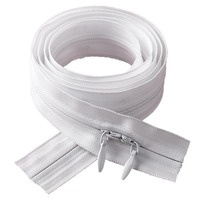 Fermeture éclair invisible double face en nylon pour housses de couette et accessoires de couette, blanc, 1 mètre et 15 mètres de long, textiles de maison