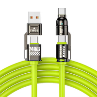 Cable de Carga Súper Rápida de 240W Tipo-C Retráctil con Malla de Protección de Aleación de Aluminio para Laptop, Celular y Auriculares