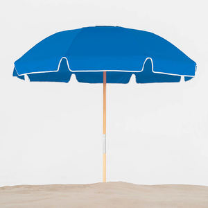 Sombrilla de Playa con Protección UV, Tela Oxford, Estructura de Acero Inoxidable, Poste de Madera, con Flecos y Logotipo Personalizado - Product Image 4