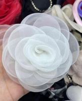 3D Organza Rose Fleur Patch DIY Artificielle 3D Fleur Poitrine Fleur À Coudre Applique Broche Accessoires Robe Cou Décor