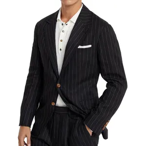 2024 Spring Arrival Men's Casual Suits OEM Chinese Factory Supply Striped Blazers Custom Jackets