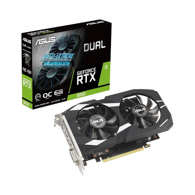 ASU Dual for GeForce RTX 3050 6GB OC Edition PCIe 4.0 Gaming Graphics Card for 2.1 DisplayPort 1.4a GDDR6 Workstation