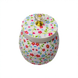 Elegant Wholesale Candy Chocolate Dry Fruit <b>Box</b> & Acrylic Knob Lid Flower Sticker Printing Enamel for Table Decor - Product Image 3