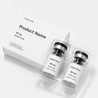 Boîte d'emballage étanche pour flacons de peptides 2ml 3ml 5ml, étui de rangement compact avec étiquettes et plateau en plastique pour 1/2/3/4/5/6 flacons