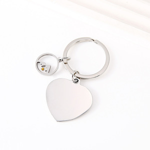 Llavero con Colgante de Semillas de Mostaza Redondas con Diseño de Fe y Creencia, Personalizado, Grabado en Acero Inoxidable, con Corazón en Blanco - Product Image 2