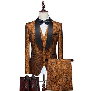 802-3 smoking da <span class=keywords><strong>uomo</strong></span> in stile formale da tre pezzi abiti da sera - Product Image 1