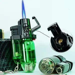 Мини-газовый фонарь зажигалка ветрозащитный реактивный зажигалка с цепочкой для ключей