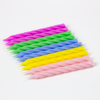Vente directe usine : Bougies de fête torsadées arc-en-ciel avec support, à combustion propre et sans fumée, en spirale, pour anniversaire et vente au détail