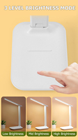 Lampe de Chevet et de Bureau LED Moderne Minimaliste, Contrôle Tactile, Intensité Variable, pour Espaces de Travail, Abat-Jour Blanc, Alimentation DC