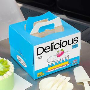 กล่องกระดาษใส่เค้กเกรดอาหารสั่งทำพิเศษสำหรับงานแต่งงาน งานวันเกิด ขนาด 22x22x15 ซม. ชั้นเดียว สำหรับเค้กขนาด 6 นิ้ว พร้อมหน้าต่างและหูหิ้ว - Product Image 3