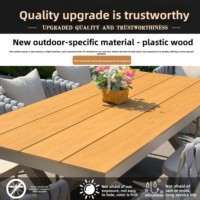 Ensemble table et chaises d'extérieur en alliage d'aluminium empilables, durables, écologiques et créatifs de style nordique pour cour, jardin, terrasse