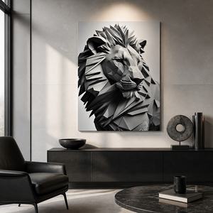 Geometric <strong>Wolf</strong> <strong>Portrait</strong> Wall Art Print Black Grey Animal Picture for Living Room Office Lodge Hotel Modern Interiors - Product Image 3