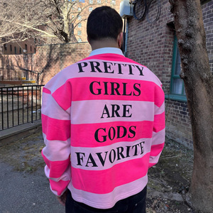 Camiseta de Manga Larga Acanalada para Hombre, Polo de Algodón con Estampado Personalizado, <span class=keywords><strong>Ropa</strong></span> de Moda, Camisas de Hombre, Camisetas de Algodón - Product Image 4