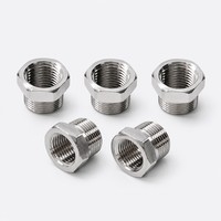 Raccord réducteur hexagonal en acier inoxydable ZL 201 304 BSPP BSPT, filetage mâle-femelle 3/8 à 1-1/4 pouces, forgé à froid, pour tuyauterie haute pression