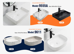 Lavabo <strong>Ceramic</strong> Above Counter <strong>Sink</strong> Oval One Piece White Black Marble Luxury Wash Basins 1 Hole Bathroom <strong>Sinks</strong> for Wholesale - Product Image 4