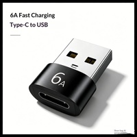 Adaptateur de chargeur de téléphone portable Type-C vers USB 2.0, convertisseur OTG 6A, fabriqué en Chine