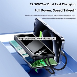 Batería Externa Ultra Delgada de Alta Capacidad de 10000 mAh con Salida USB Dual Integrada y Tipo-C, Carga Rápida PD de 22.5 W, Pantalla Digital LED - Product Image 2