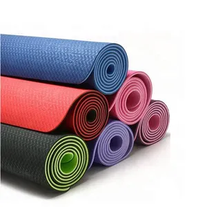 热销环保TPE瑜伽垫双色瑜伽运动垫183 * 61厘米瑜伽垫