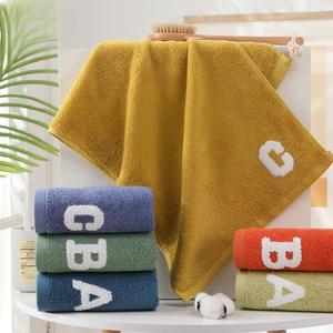 Serviette de toilette en coton 100% avec lettres <span class=keywords><strong>ABC</strong></span> brodées, douce et moelleuse, en tissu éponge, pour la maison, la salle de bain, usage quotidien - Product Image 3