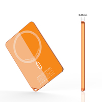 OBM Ultra Slim 6.35mm Épaisseur Magnétique 2-en-1 Batterie Externe Li-Polymère 5000mAh 20W USB-C 15W Charge Rapide Sans Fil Aluminium