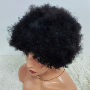 Promotion 10$ Letsfly Vente en gros de perruques afro courtes entièrement faites à la machine en cheveux humains naturels de 10 pouces à prix abordable - Product Image 5