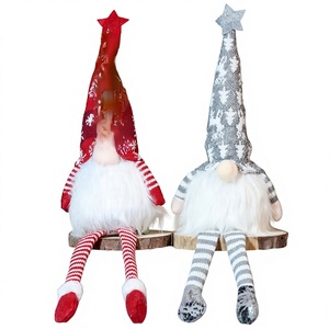 Ornement de Noël en tissu lumineux avec lumières LED, design sans visage, petite breloque suspendue pour cadeau d'enfant - 31cm-50cm - Product Image 1