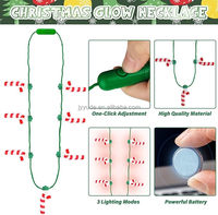 Collier LED en forme de canne à sucre de Noël, 7 lumières, pour fêtes, Halloween, Pâques, décorations lumineuses fantaisie, Nouvel An