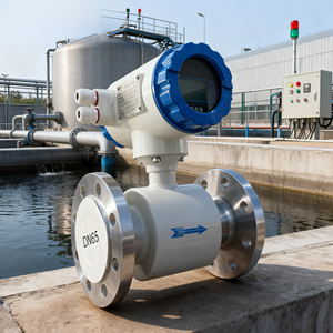 Medidor de flujo electromagnético de líquido conductor HCL H2SO4 de la industria química anticorrosión KFMH con salida RS485 - Product Image 1