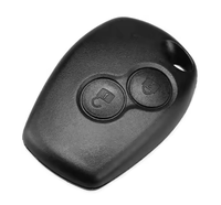 Coque de clé de voiture 2 boutons télécommande ABS Embryo VAC102/HU136T de remplacement avec puce 4A noire OEM pour