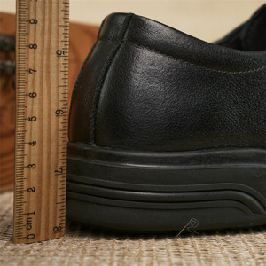Zapatos Oxford de Cuero Negro con Punta Redonda y Cordones, Aumentan la Estatura, para Oficina y Carrera Profesional, para Todas las Temporadas, Suela de Goma, Cuero Genuino - Product Image 2