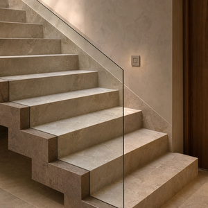 Escalera Recta de Mármol Premium para Proyecto Residencial con Material de Piedra de Alta Calidad y Diseño Refinado - Product Image 2