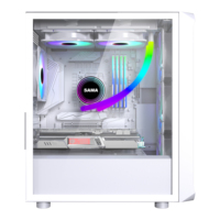 Boîtier d'ordinateur AOJIE pour jeux, en verre trempé, avec panneau frontal en maille et flux d'air élevé, OEM ODM