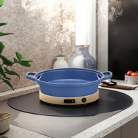 Nouvelle conception écologique, ensemble de casseroles en aluminium à 2 couches avec poignées résistantes à la chaleur, couvercle pour cuisinière à gaz et à induction