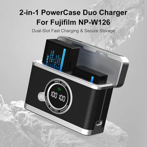 KingMa-Boîtier de chargement à double emplacement pour batterie NP-W126 compatible avec <span class=keywords><strong>Fujifilm</strong></span> X-S10 X-T5 X-T20 X-T2 X-A7 X100V X-T3 X-H1 - Product Image 2