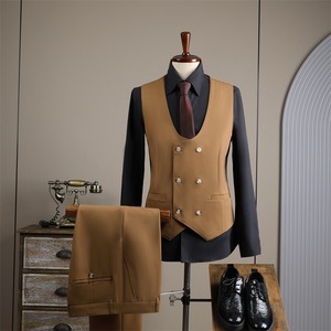 Costumes haut de gamme croisés pour hommes, pour affaires, mariages, garçons d'honneur, costumes slim et smokings - Product Image 6