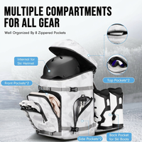 Sac à dos imperméable pour bottes de ski 65L avec 8 poches, sacs pour bottes de ski et de snowboard pour les voyages en avion, sacs à dos pour équipement de ski pour adultes
