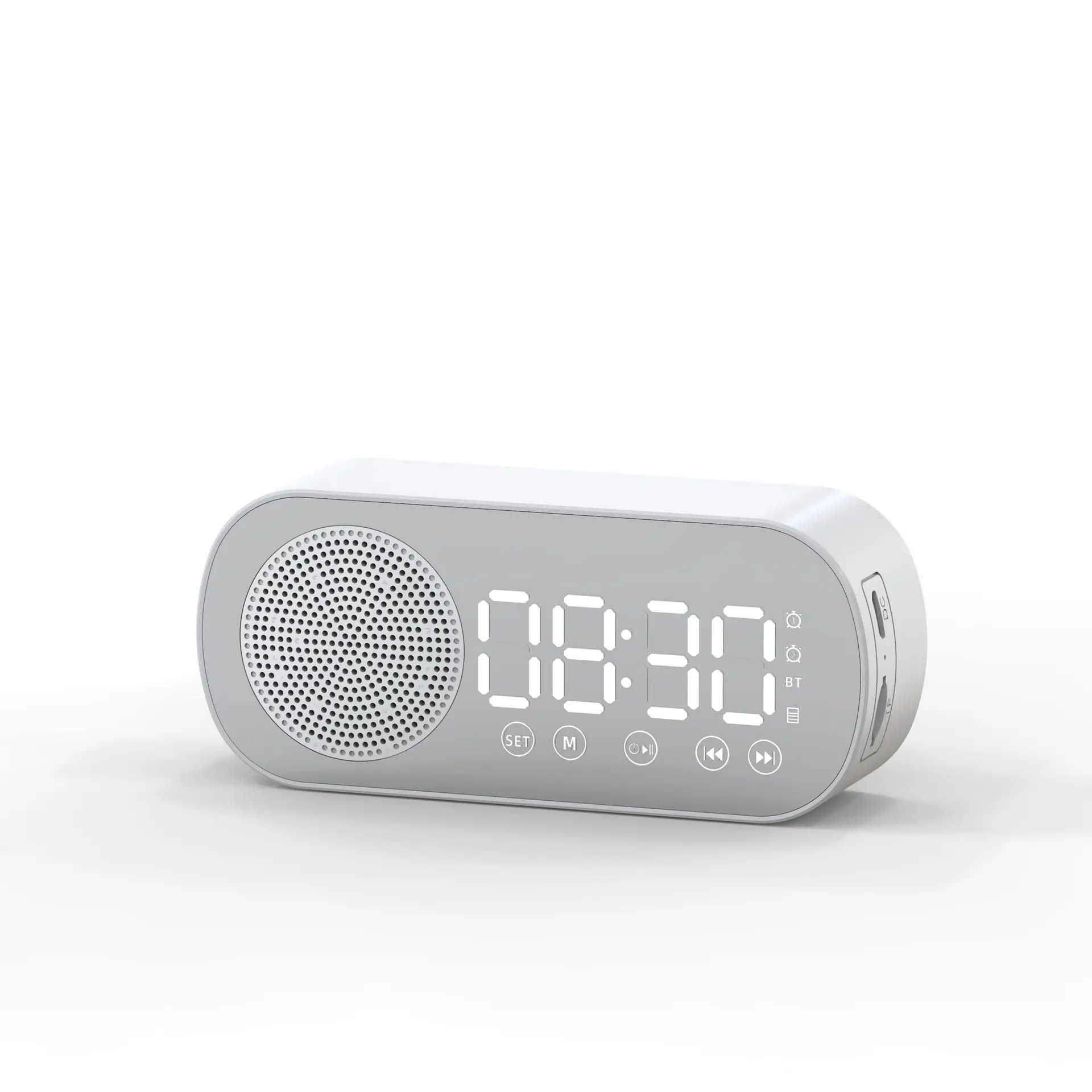 קידום מכירות המיטה דיגיטלי שעון מעורר מיני אלחוטי רמקול עם רדיו FM