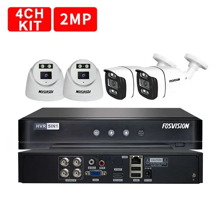 fosvision security camera system cctv Ahd Camera 1080p Ahd Kit 4ch HD 2MP cctv kit cctv surveillance systems