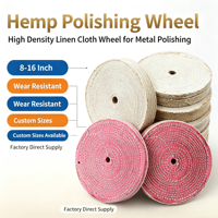 Ensemble de disques de polissage en sisal et chanvre Fortunebrasive de 8 à 16 pouces (200-400 mm) pour acier inoxydable et métaux, dureté dure, moyenne, douce, lot de 50