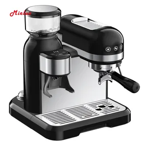 20Bar Italian Water Pump Commercial Stainless Steel Housing Espresso Machine With Burr Coffee Grinder