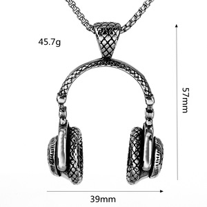 Collar con Colgante de Auriculares de Acero Inoxidable yunnique, Diseño Geométrico, Estilo Punk Unisex, Joyería de Regalo - Product Image 5