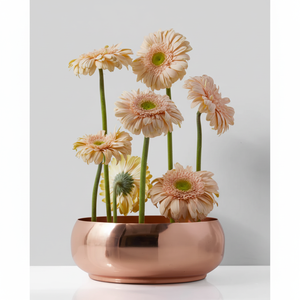 บอนไซกล้วยไม้ตกแต่งในร่มทัชจริงดอกกล้วยไม้ในแจกันทองแดงสำหรับตกแต่งบ้านสำนักงาน - Product Image 1