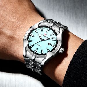 VA VA VOOM 2399 นาฬิกาข้อมือควอตซ์แท้ ดีไซน์หรูหรา ตัวเรือนสแตนเลสสตีล สไตล์ธุรกิจ หน้าปัดขนาดใหญ่ ดีไซน์สร้างสรรค์ แฟชั่นสำหรับผู้ชาย - Product Image 4