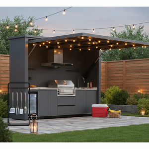 Armoires <span class=keywords><strong>de</strong></span> <span class=keywords><strong>cuisine</strong></span> extérieure en acier inoxydable résistant aux intempéries, personnalisées et professionnelles, pour les barbecues, y compris les armoires <span class=keywords><strong>de</strong></span> barbecue en îlot - Product Image 4