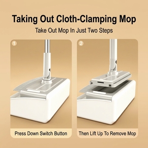 Kit de <span class=keywords><strong>balai</strong></span> et pelle 3-en-1 avec clip dissimulé, support de chiffon à fixation rapide, pour un nettoyage rapide des sols et des espaces étroits - Product Image 5